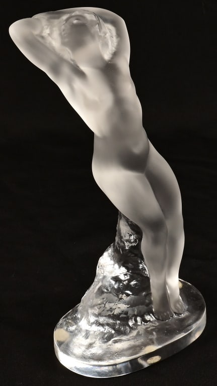 Lalique Frosted Glass Nude Dancing Woman: Lalique Frosted Glass Nude Dancing Woman