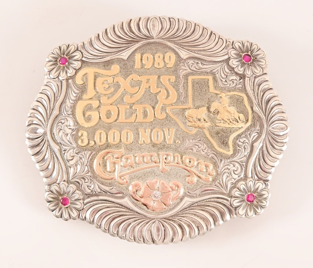1989 Texas Gold Champion Belt Buckle by Gist (1 of 2)