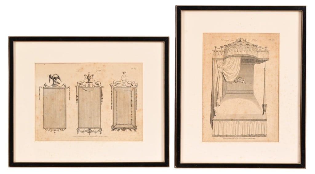 2 Victorian Etchings: Framed, behind glass. Each frame measures 12 3/4" x 15 3/4".