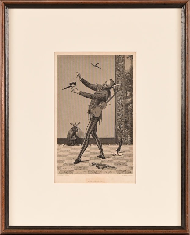 A. Lambron "The Jester" Etching Print (1 of 4)