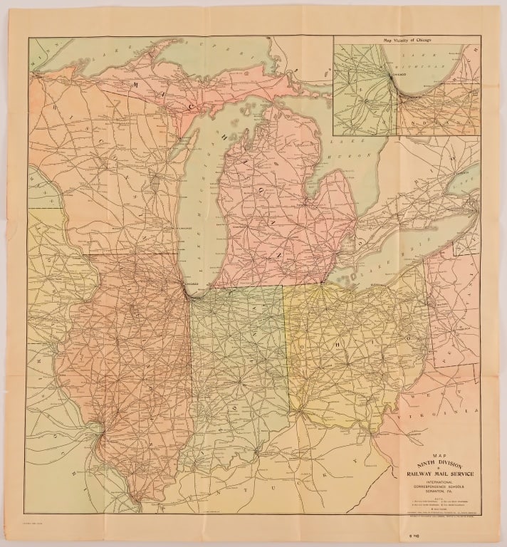 1908 Ninth Division Railway Mail Service Map (1 of 12)