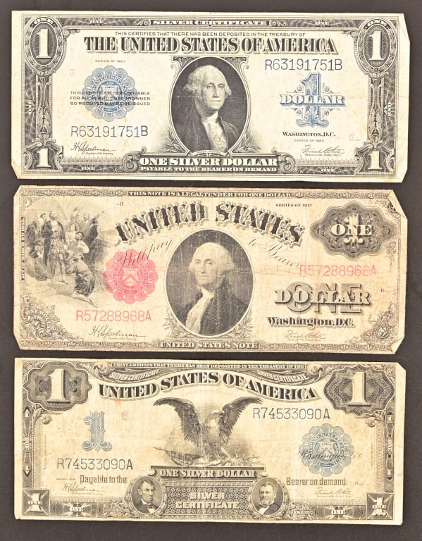 Collection of (3) US Federal $1 Notes c.1899-1923 (1 of 7)