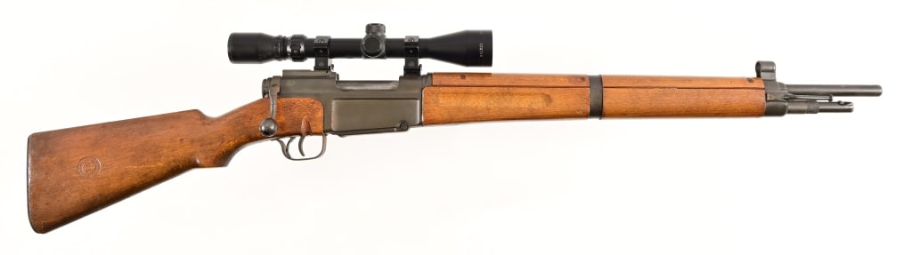 MAS Model 1936 .308 Bolt Action Rifle: SN 70027. French military rifle, marked on both sides of butt stock. Converted to .308 caliber. 3-9 x 40 8 point scope has been added. 22 1/4" barrel. Modern. .