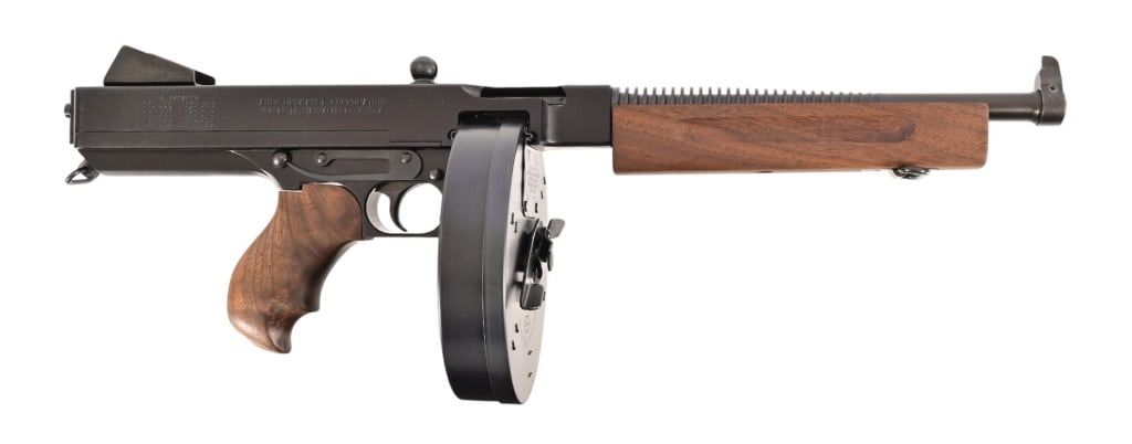 Auto Ordnance Thompson .45 ACP Pistol: SN KJ3958. As new in box. 10.5" barrel, great bore. Comes with one 50 rd. drum. Modern