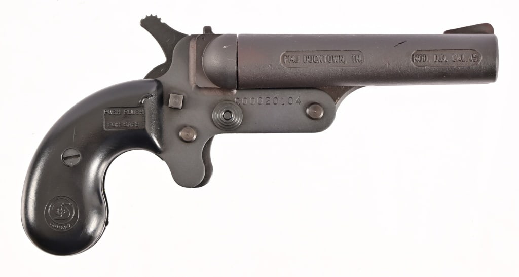 FMJ Model-DD Derringer .410/.45 LC: SN C00020104. As new in box. 3.75" barrels, good bores. Modern.