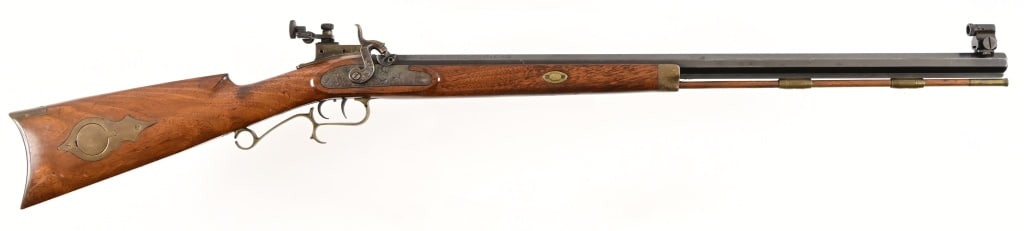 Thompson Center Arms .50 Black Powder Rifle: S/N 28274. Upgraded Redfield target sights, 28" barrel. Black Powder.