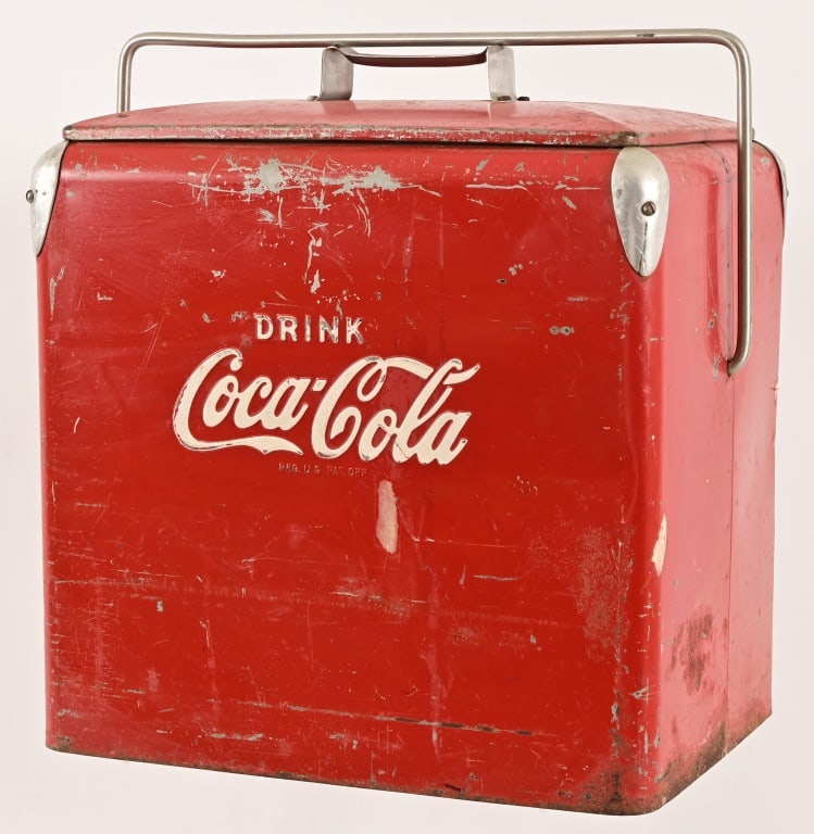 Coca-Cola Vintage Aluminum Travel Cooler: TempRite Mfg Co. Inc, Arkansas City, Kansas measures 12" x 18" x 19"