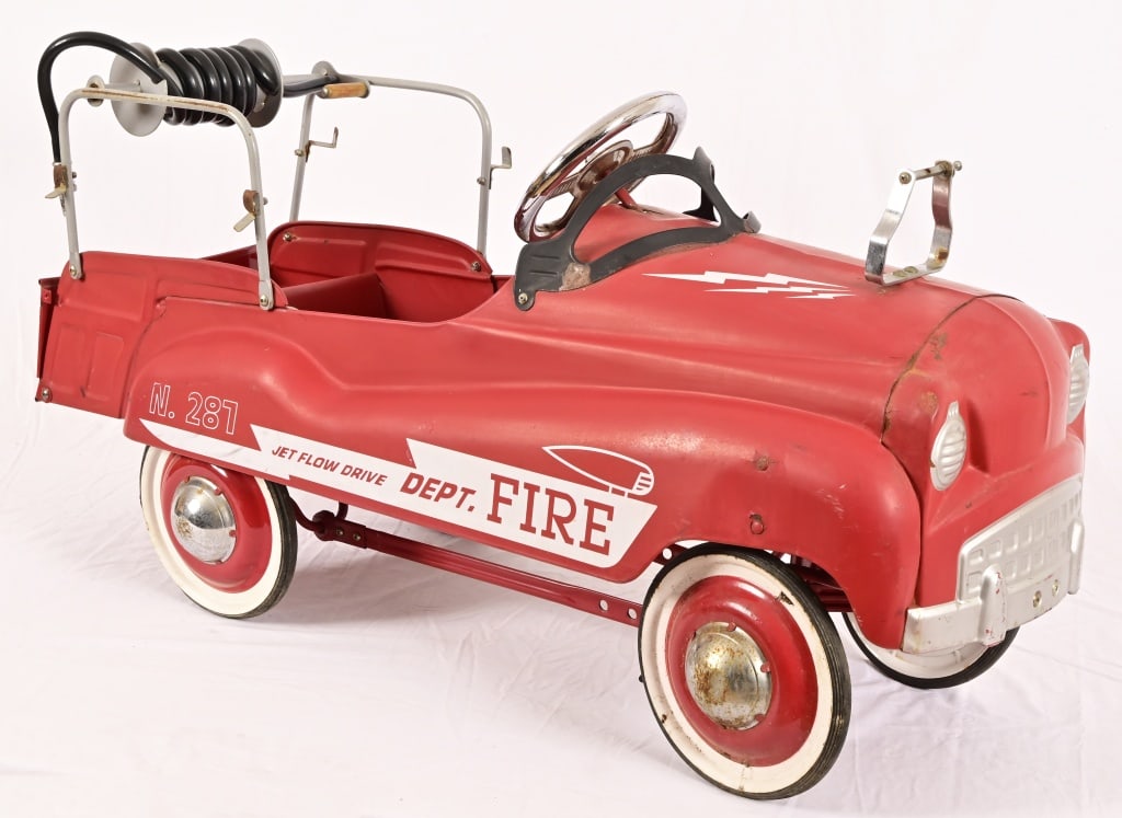 Fire Truck Pedal Car: Burns Novelty Co. Does have some issues