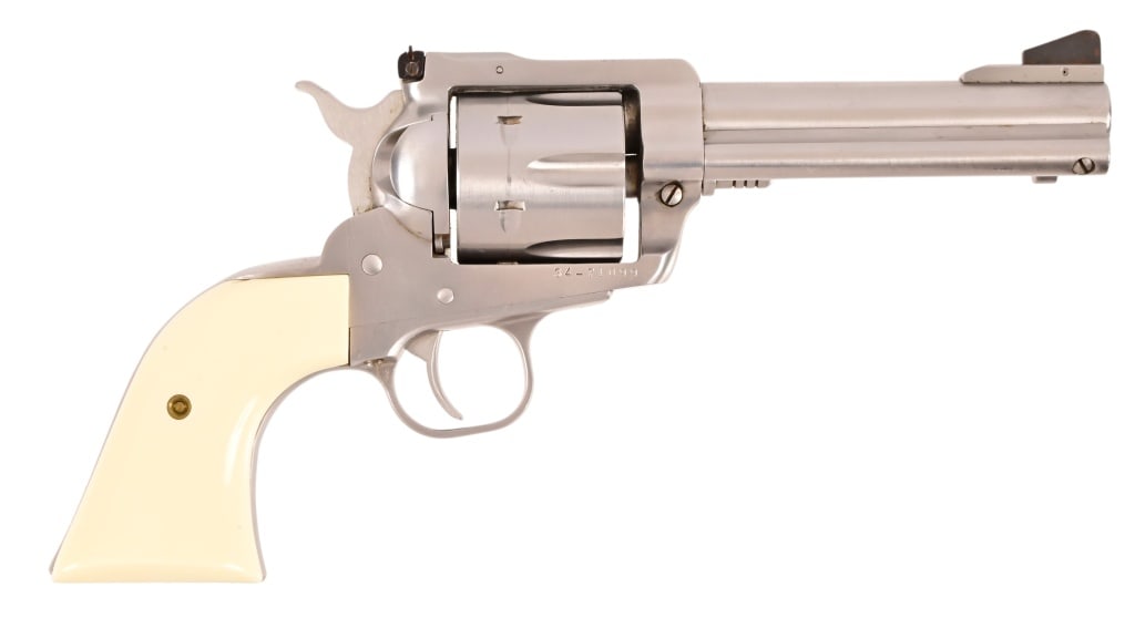 Ruger New Model Blackhawk .357 Magnum Revolver: S/N 34-71099. Stainless finish, 4.75" barrel. Modern