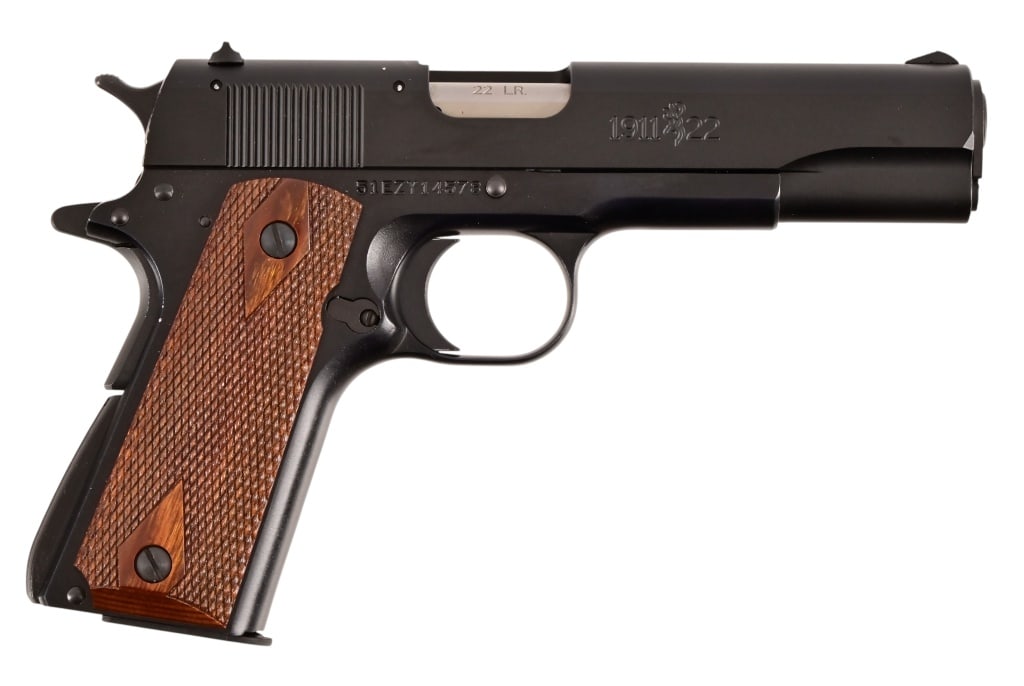 Browning 1911-22 Semi-Auto .22 LR Pistol: S/N 51EZY14578. Like new condition in original plastic Browning box. Modern