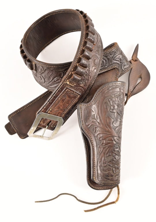 Edward H. Bohlin Tooled Holster Belt: Edward H. Bohlin Tooled Holster Belt