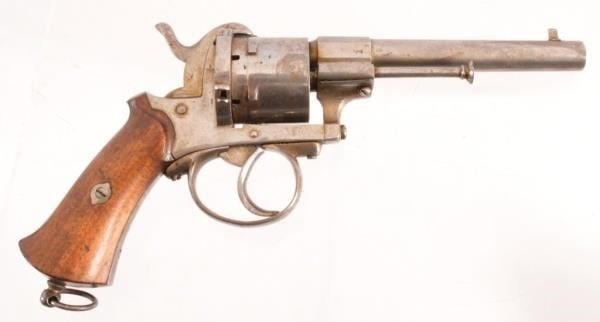 French or Belgium Pinfire E.L.G. Revolver: Antique