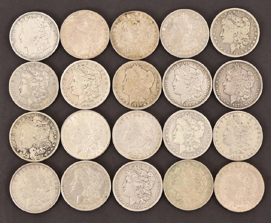 Collection of (20) Morgan Silver Dollars (1 of 10)