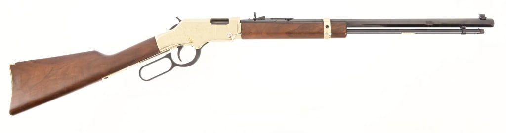 Henry Lever Action Golden Boy .22LR: S/N GB301743. Was stored like new in box, does have some surface rust areas, action and bore retain like new condition. Modern.