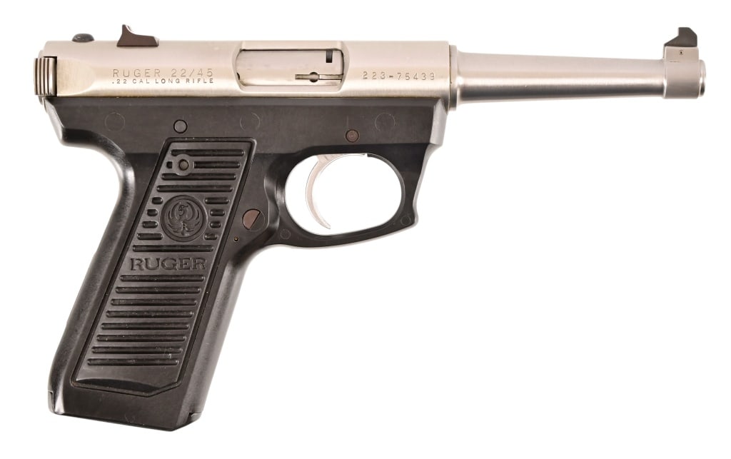 Ruger 22/45 Semi-Auto .22 LR Target Pistol: S/N 223-75439. Excellent condition in original box. Modern