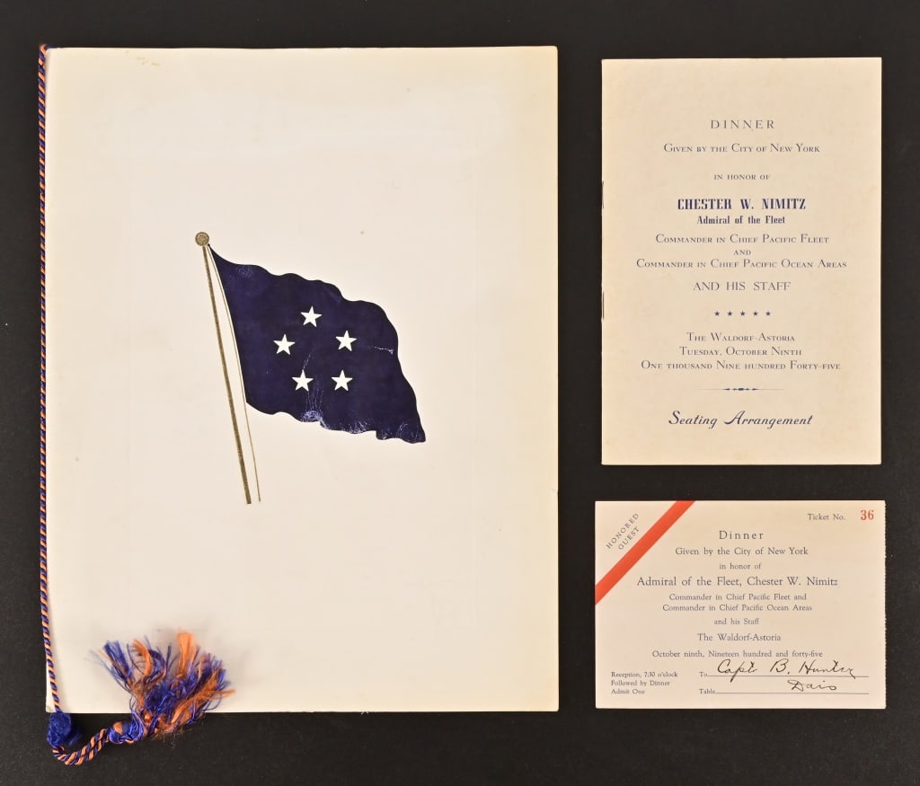 Admiral Chester Nimitz Post-War Dinner Memorabilia (1 of 9)