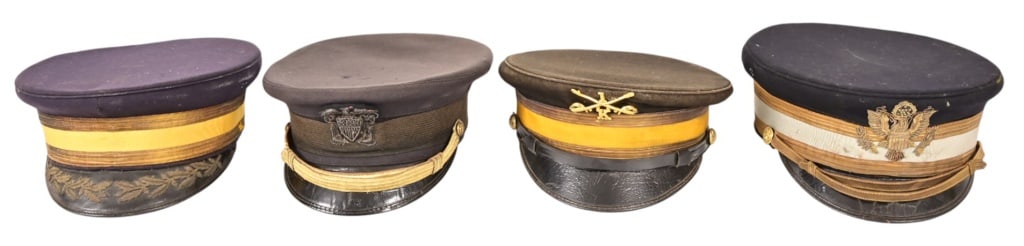 (4) Philippine-American War U.S. Army M1902 Caps: (4) Philippine-American War U.S. Army M1902 Caps
