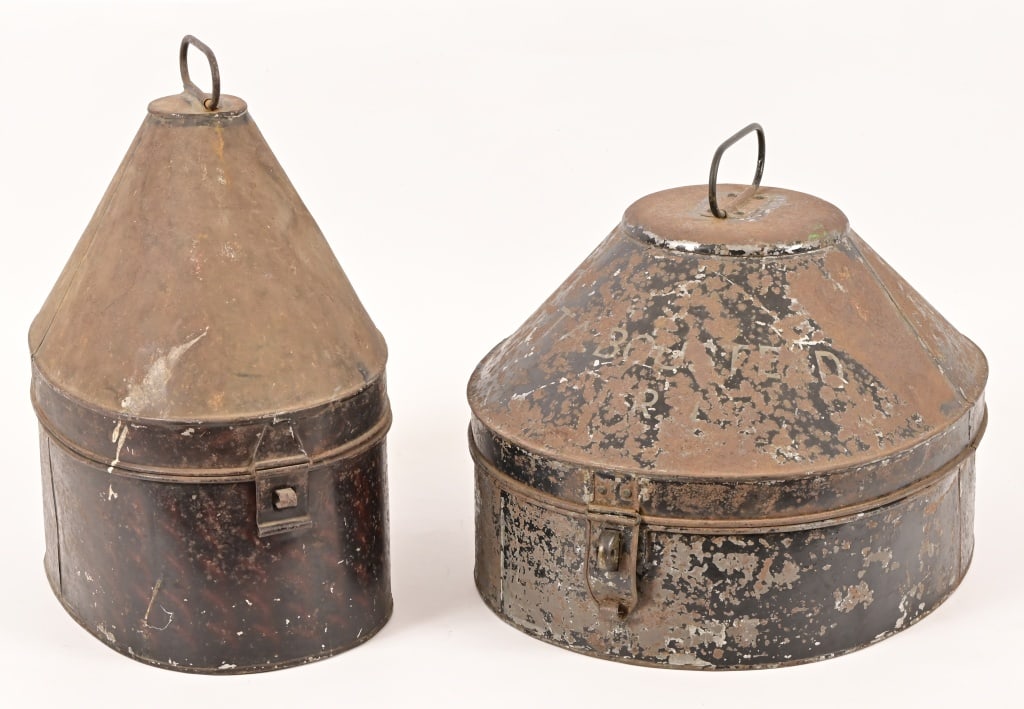 (2) Military Regalia Hat Tin Boxes (1 of 7)