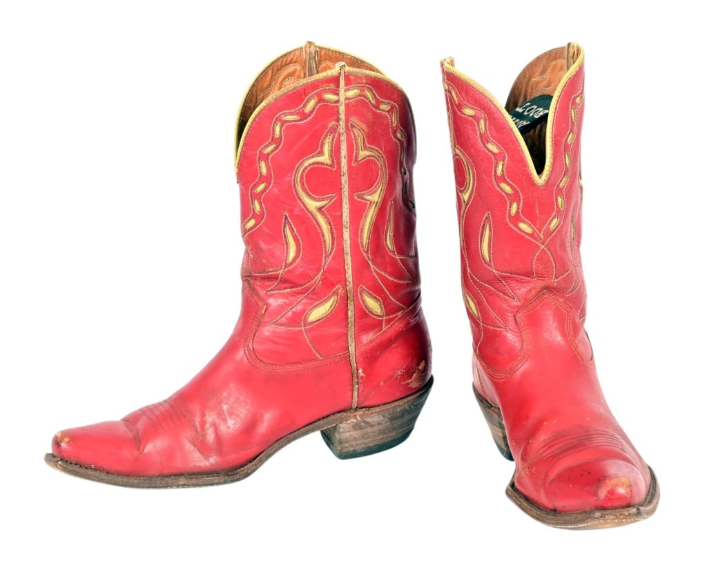 Vintage Pair Women's Red Acme Boots: Size 7 1/2C