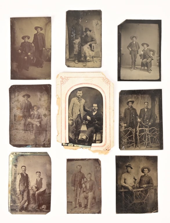 Collection of (9) Tintypes of Cowboys & Men (1 of 7)