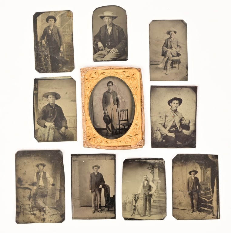 Collection of (10) Tintypes of Cowboys & Men (1 of 7)