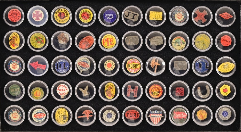 Large Collection of Tobacco Tin Tags: Large Collection of Tobacco Tin Tags