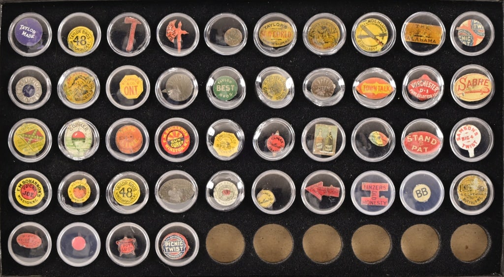 Large Collection of Tobacco Tin Tags: Large Collection of Tobacco Tin Tags