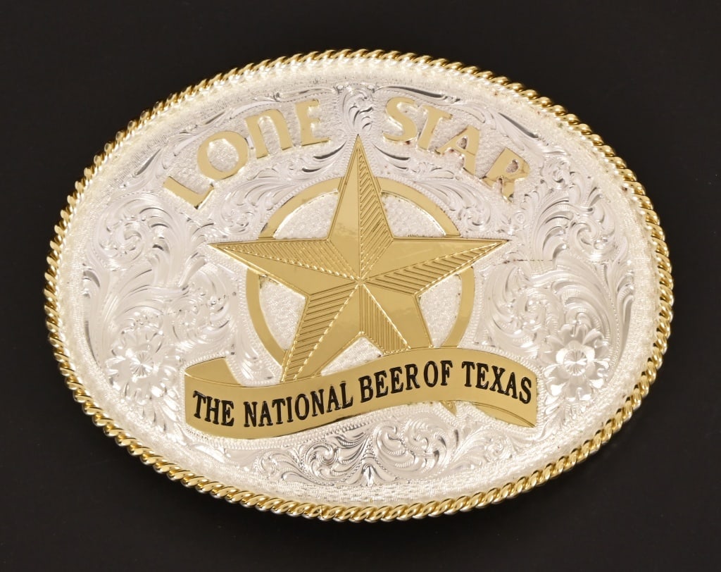 Lone Star Beer Belt Buckle by Montana Silversmiths (1 of 6)
