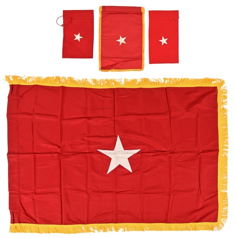 Lot of (4) Brigadier General Officer's Flags: Lot of (4) Brigadier General Officer's Flags