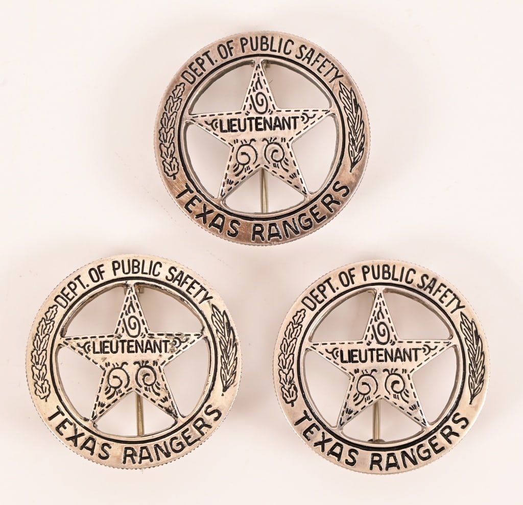 Collection Of (3) Texas Ranger Lieutenant Badges (1 of 2)