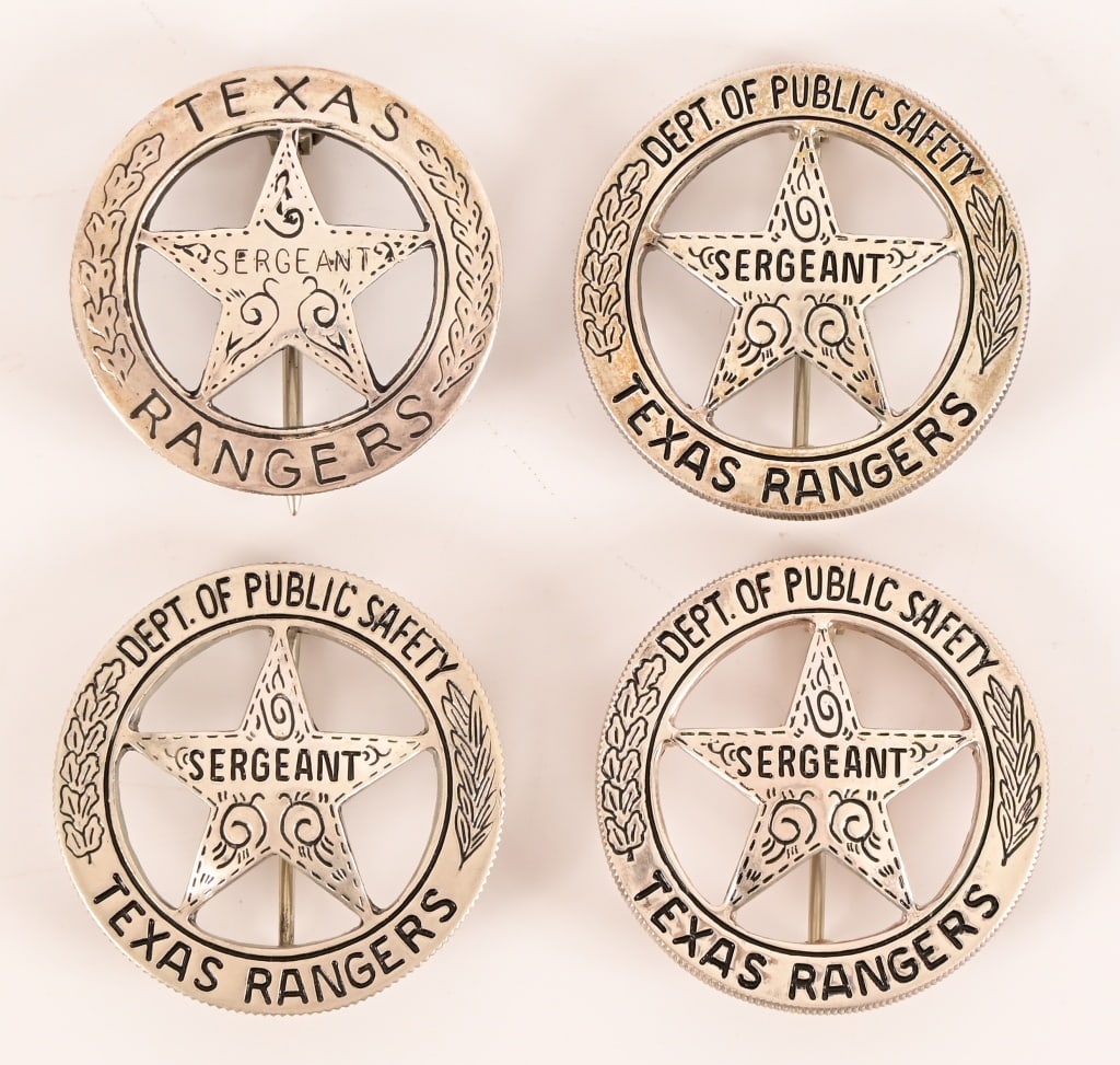 Collection Of (4) Texas Rangers Sergeant Badges (1 of 2)