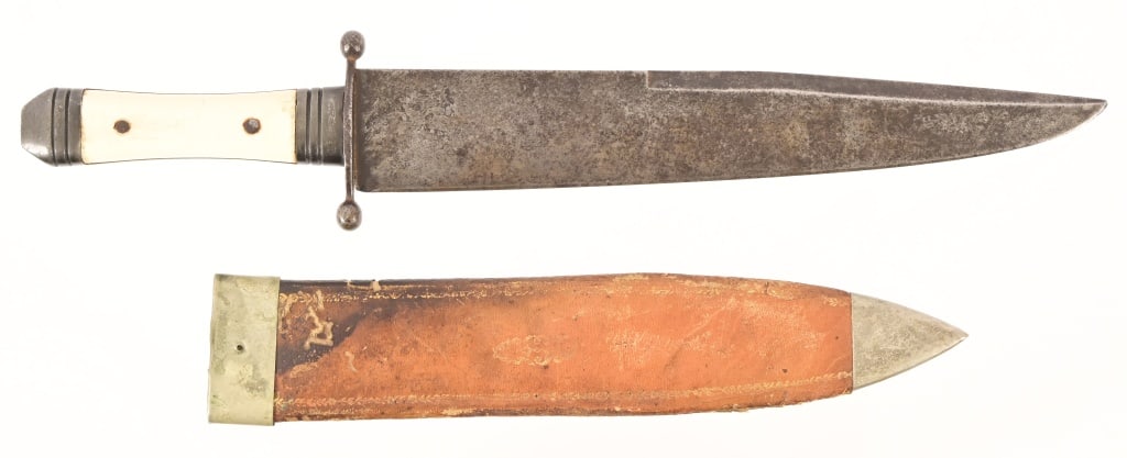 Antique Coffin Handle Bowie Knife w/ Sheath (1 of 14)