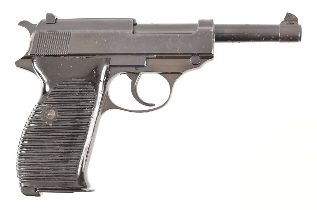 Walther P38 Semi-Auto 9mm Pistol: S/N 4109F In good working order in original condition with freckled surface. Modern