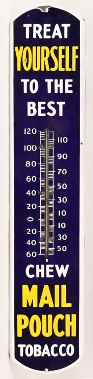 Mail Pouch Tobacco Porcelain Thermometer Sign (1 of 10)