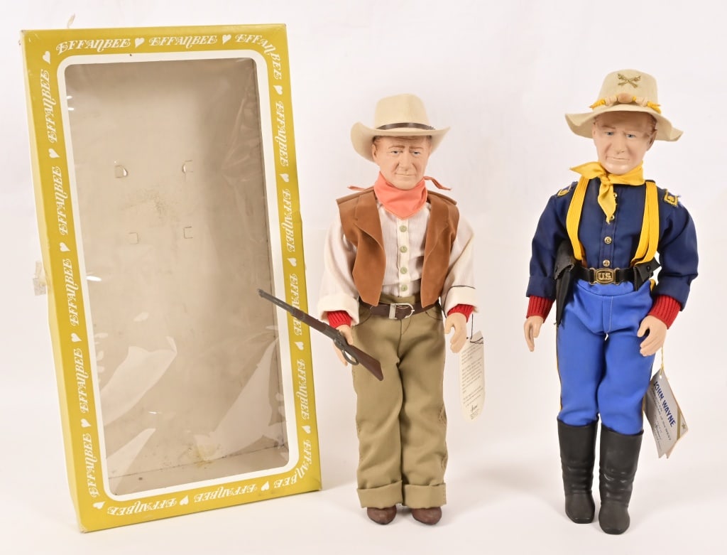 (2) John Wayne 1981 Series by Effanbee Dolls: In box, both approximately 16"-17"