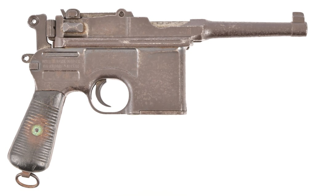 Mauser C96 "Broomhandle", Chinese Marked: S/N 601171. Slight surface rust flecks from humidity during storage, does not effect action or bore. Modern