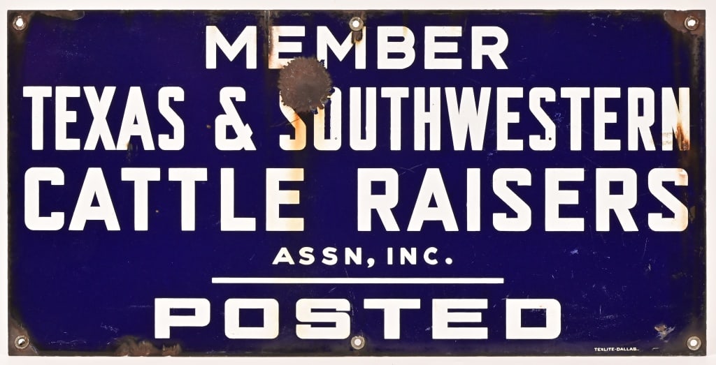 Texas Cattle Raisers Porcelain Sign (1 of 5)