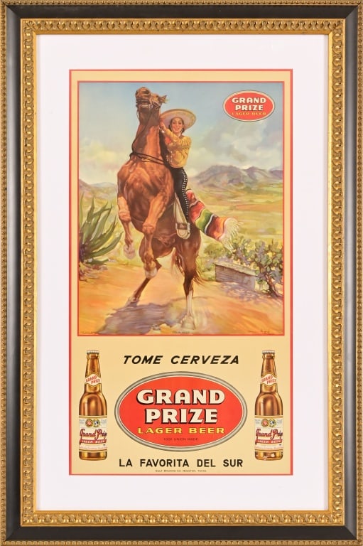 Grand Prize Beer Celia Villa Lithograph c.1950's (1 of 6)