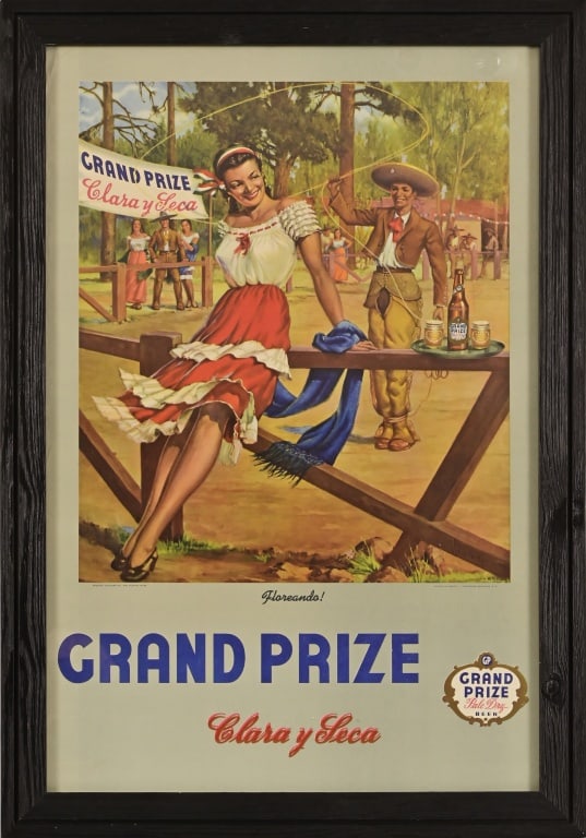 Grand Prize Beer "Floreondo!" Lithograph c.1950s (1 of 8)