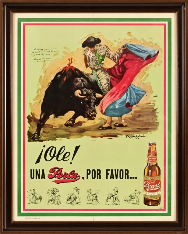 Pearl Beer Matador Lithograph Ad Circa 1952 (1 of 11)