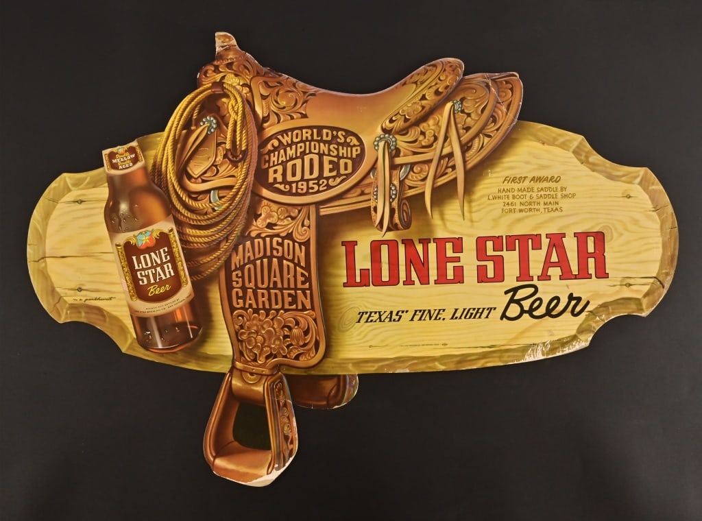 Lone Star Beer Rodeo Cardboard Lithograph c.1952 (1 of 10)