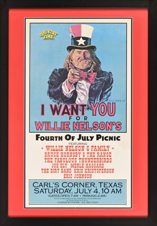 Willie Nelson 4th of July Picnic Poster 1987 (1 of 5)