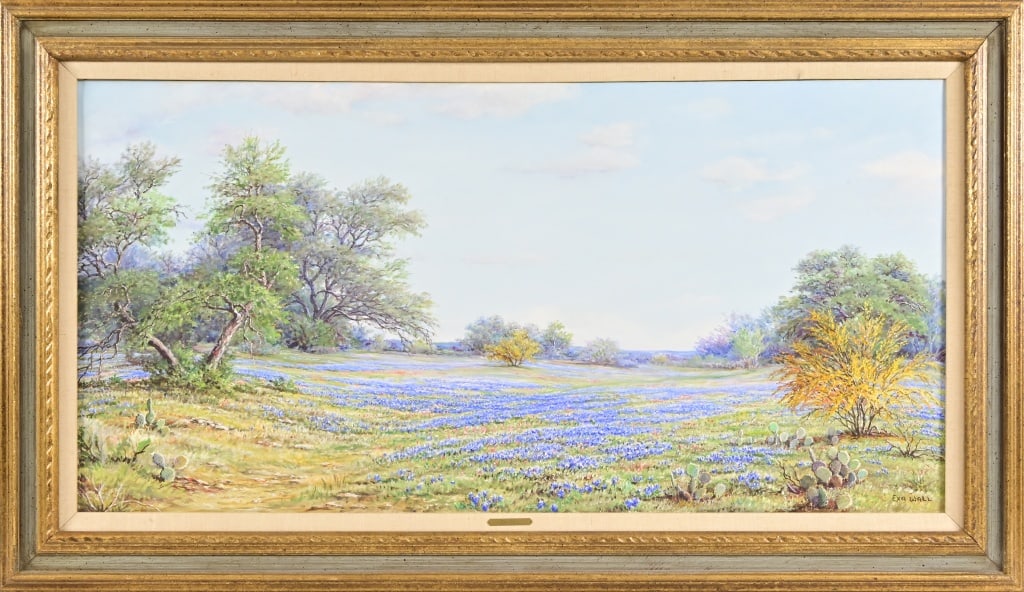 Exa Wall Texas Bluebonnet Landscape Oil Painting (1 of 17)