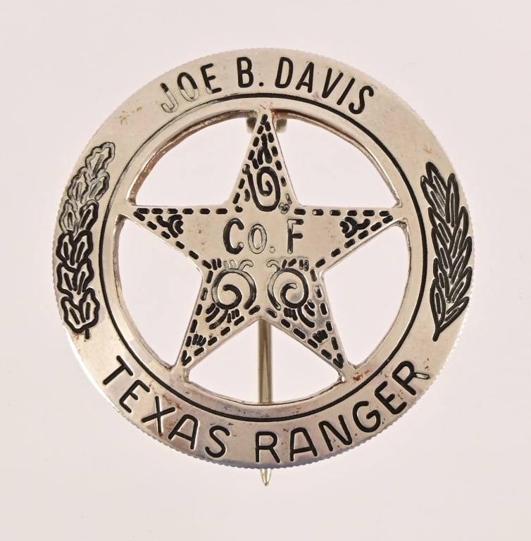 Texas Ranger Joe B. Davis Co. F Texas Ranger Badge (1 of 3)