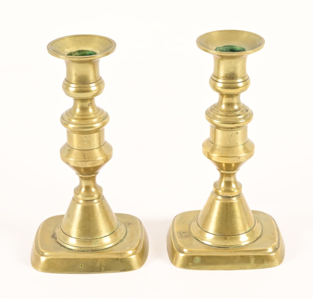 Santa Anna Collection Brass Candlestick Holders: From the Applewhite-Clark General Antonio López de Santa Anna Collection 6" in length.