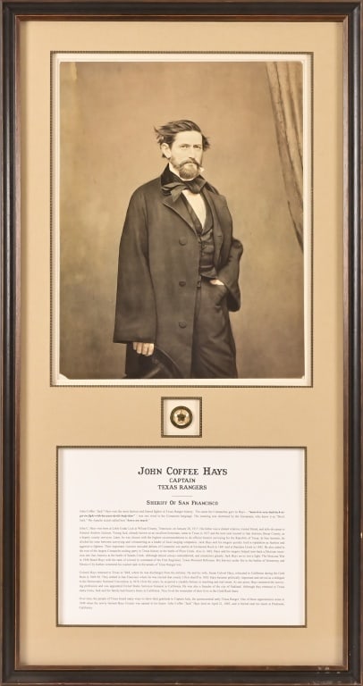 Texas Ranger John Coffee Hays Photo and Badge (1 of 10)