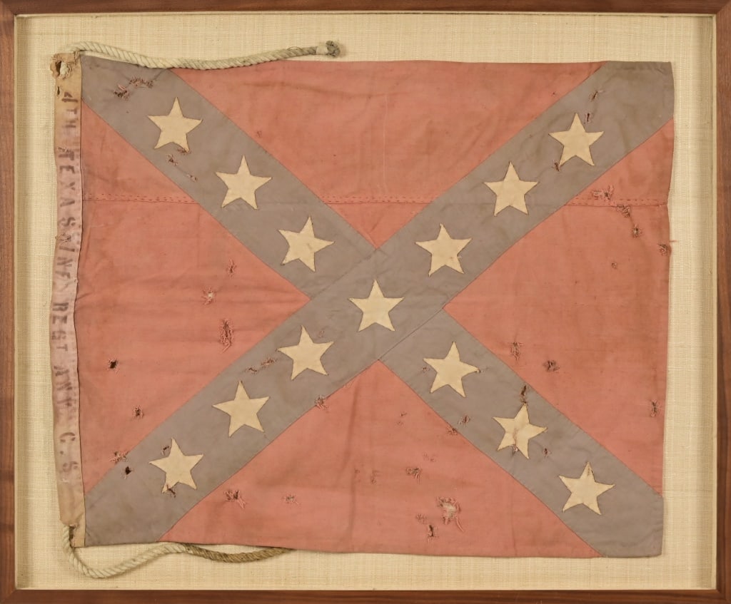 CSA General Hood 4th Texas Infantry Battle Flag (1 of 8)