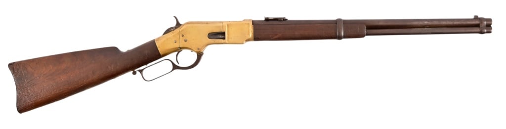 Winchester 1866 Lever Action SRC .44 RF: S/N 165986. Working action, 20" barrel, mottled bore. Antique