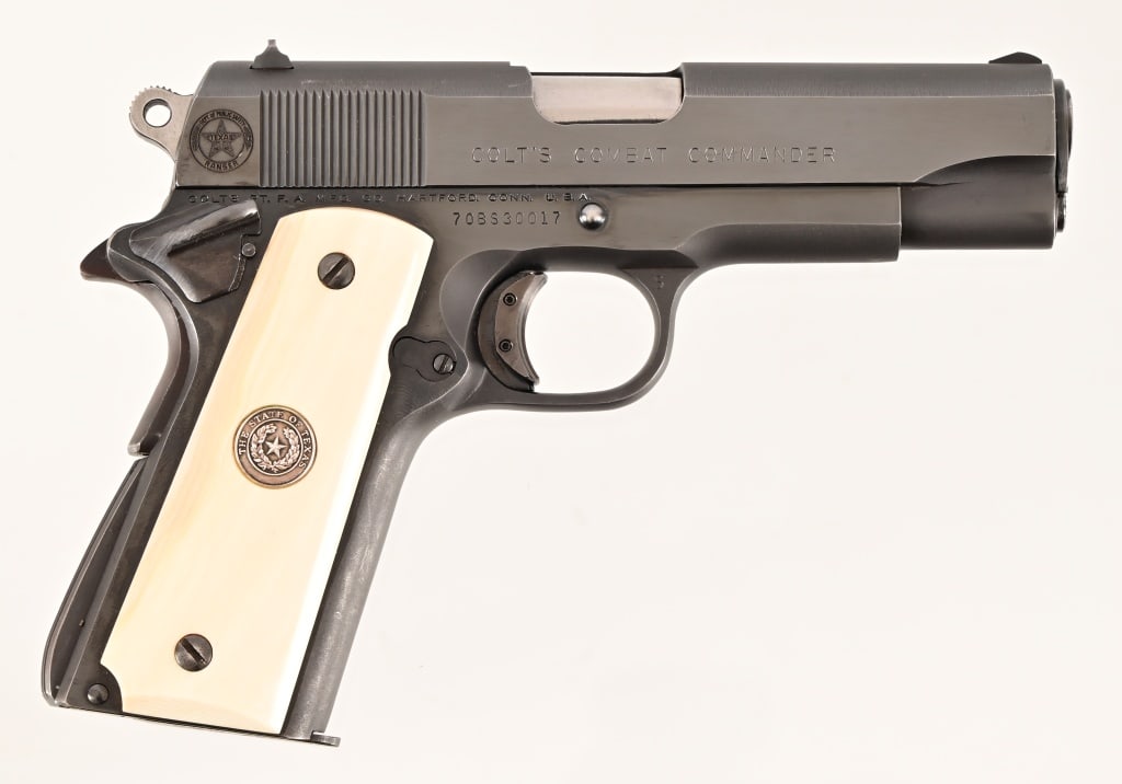 Texas Ranger J. Rodney Odom's Colt 1911: S/N 70BS30017. Texas Ranger Commemorative Colt Commander 1911 .45 ACP. 4.25" barrel, nice condition.