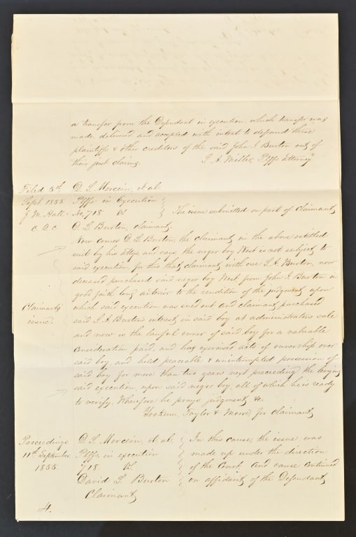 1854 Early Washington County Texas Slave Document - 11